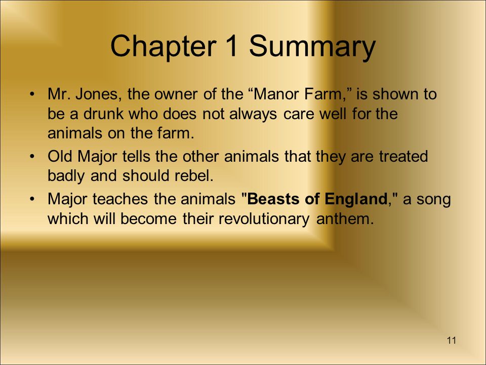 Summary of animal farm chapter 1